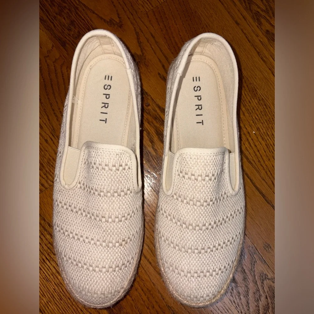 Esprit Slip-On Crochet Woven Espadrille - Cream Nadine